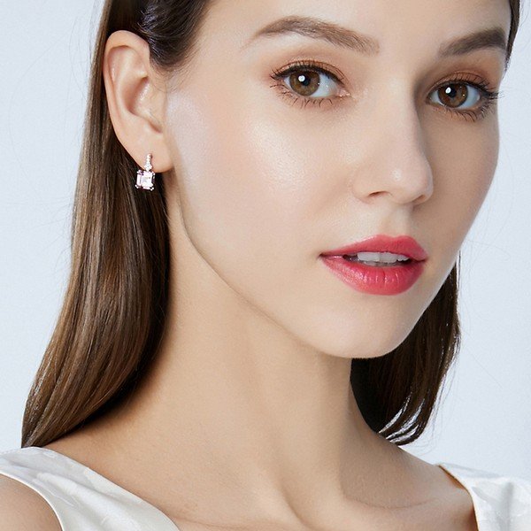 Bông tai đính đá bạc Ý 