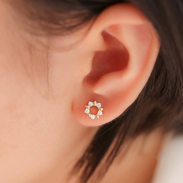 Bông  tai vàng trắng